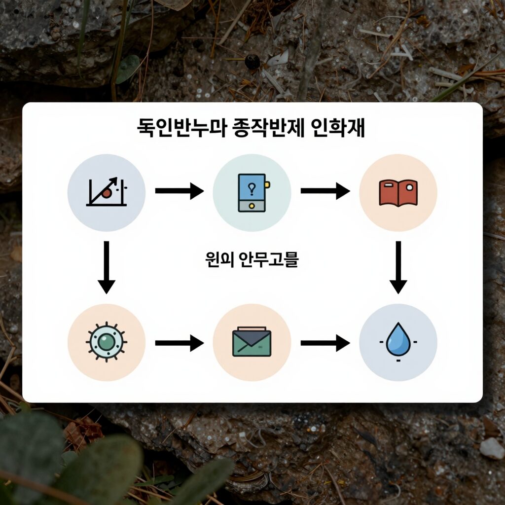 독립변수와 종속변수의 인과 관계를 나타낸 다이어그램, 원인이 결과를 만드는 과정을 화살표로 표시
