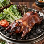 은평구 제주마실에서 제공하는 두툼한 제주 흑돼지 구이와 신선한 쌈 채소