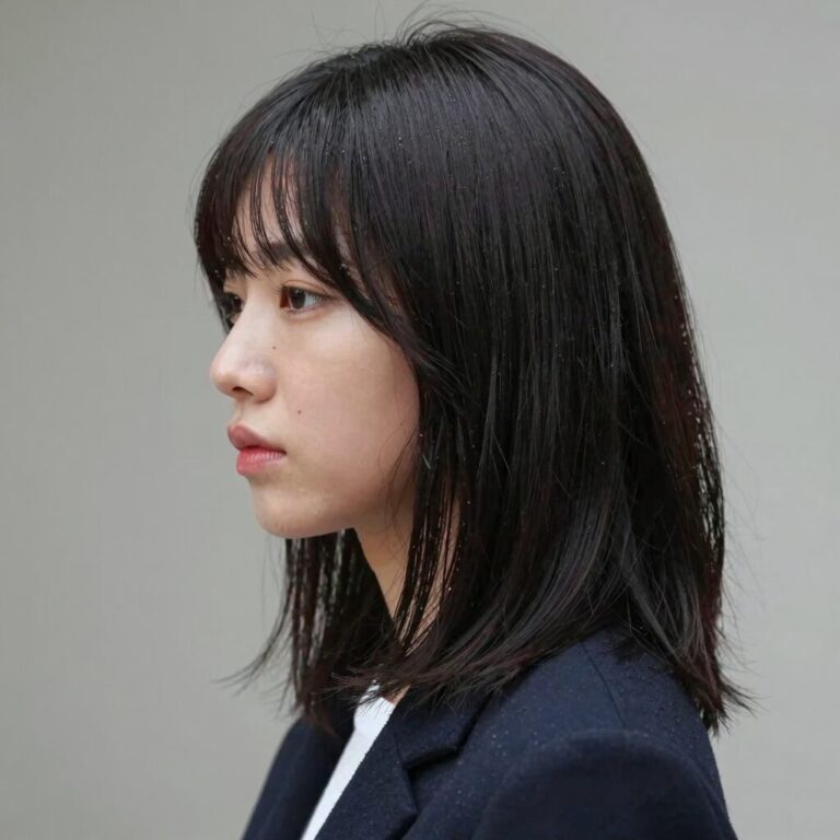 전지현 중단발 레이어드컷 옆모습과 볼륨감