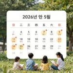 2026년 5월 달력에 표시된 노동절 연휴와 어린이날 연휴 계획