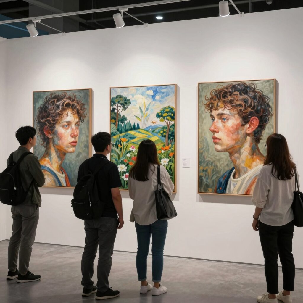 5월 서울 전시회에서 가장 핫한 베르디와 데이미언 허스트 전시 포스터와 관람객들이 작품을 감상하는 모습