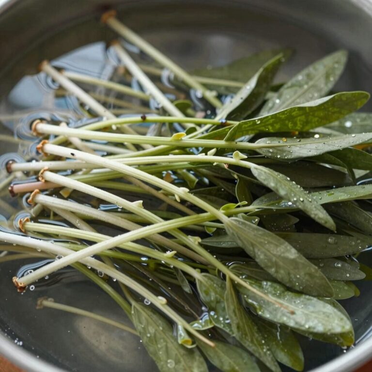 데쳐서 찬물에 헹군 후 물기를 뺀 개두릅 나물