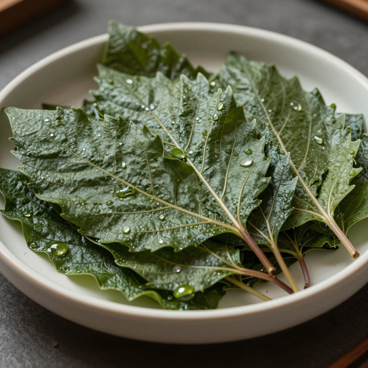 완성된 제피잎 무침 접시 사진