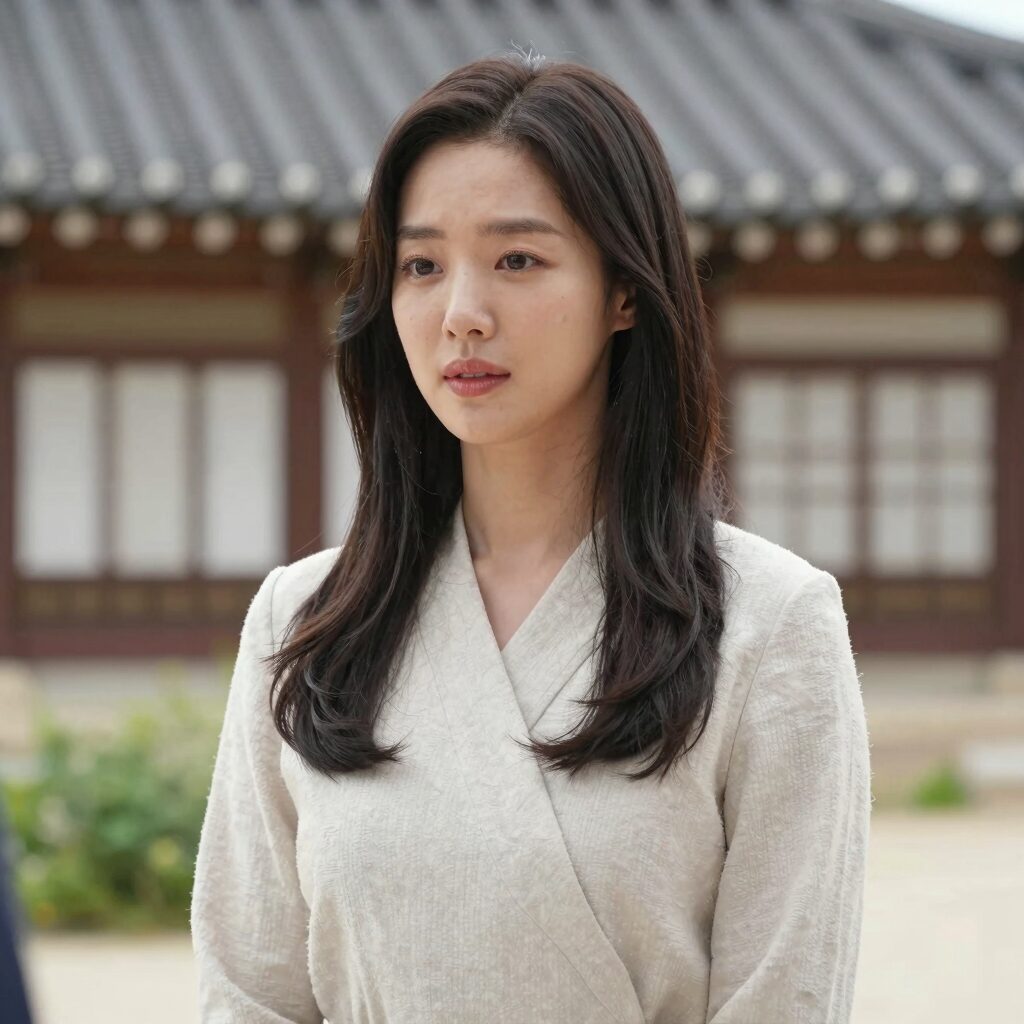 유럽 거리에서 자연스러운 헤어스타일과 우아한 분위기를 자랑하는 송중기 아내의 모습