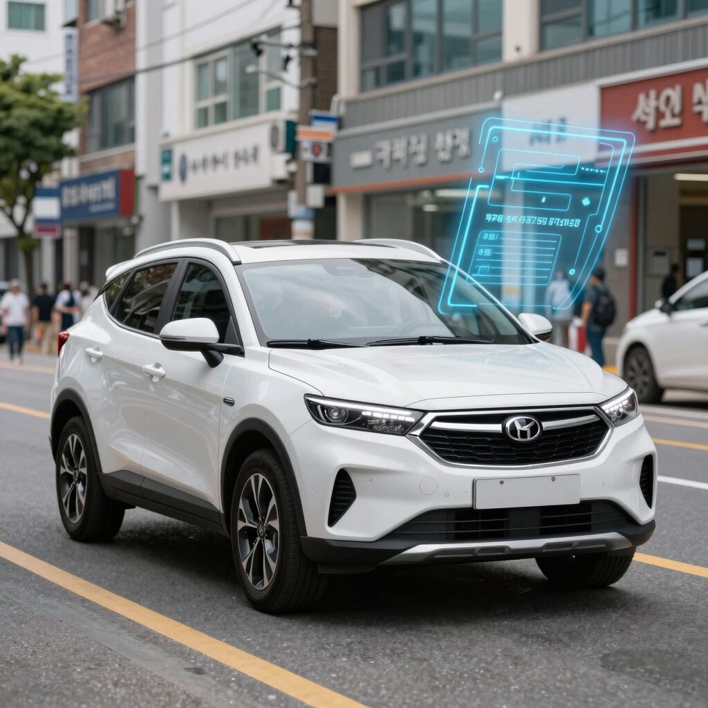 스타리아 전기차 도심 주행 모습