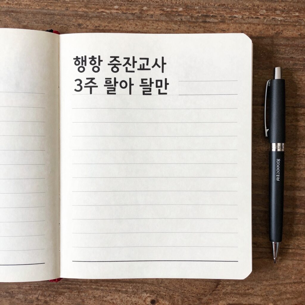 대학 중간고사 3주 준비 플랜이 적힌 플래너와 펜