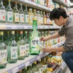 선양소주 착한소주 990원 전략과 시장 영향 동네 슈퍼마켓 진열대에 진열된 선양소주 착한소주 990원 제품