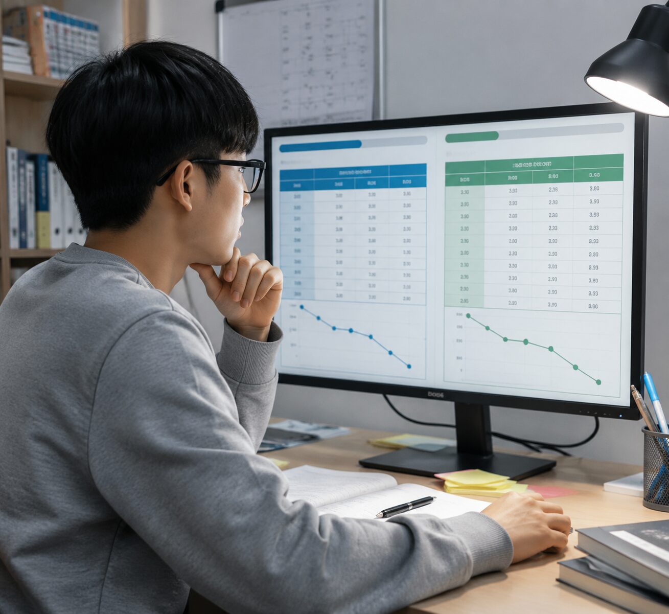 2026년 5월 모의고사 등급컷 분석 이미지, 국어와 수학 원점수 컷을 표로 정리