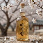 아카시아 꽃과 함께 담근 황금빛 술병