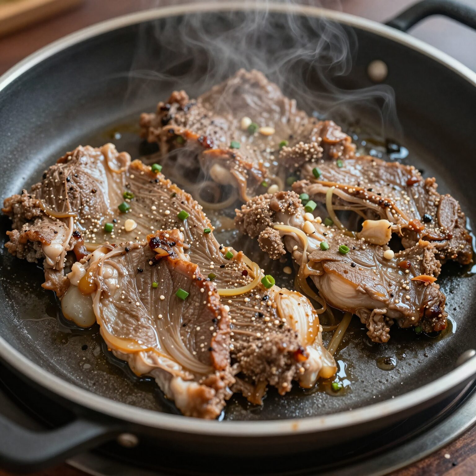 삶은 죽순과 소고기를 함께 볶은 요리, 아삭한 식감이 살아 있다