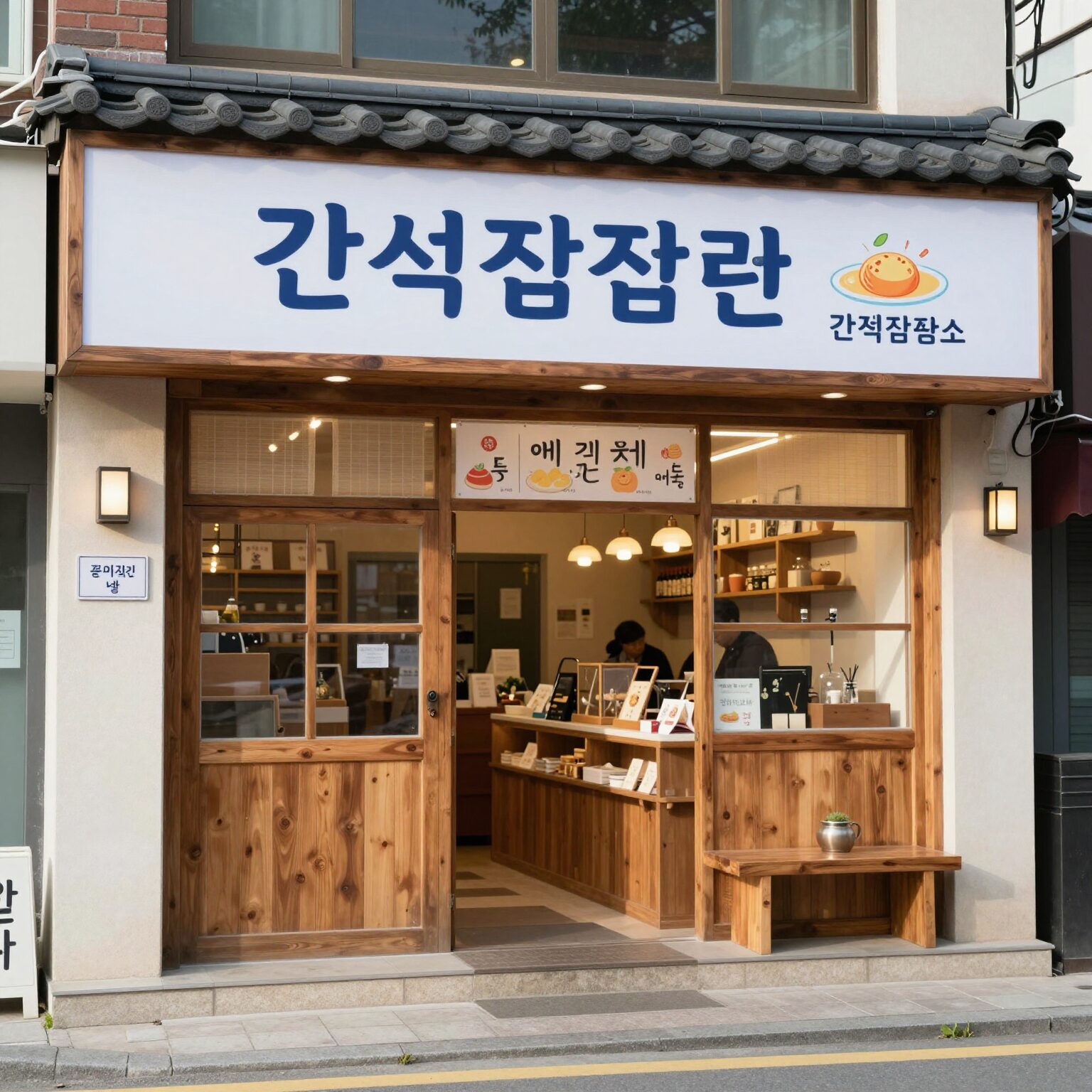 부천 장미공원 입구 간식집합소 매장 외관과 메뉴판