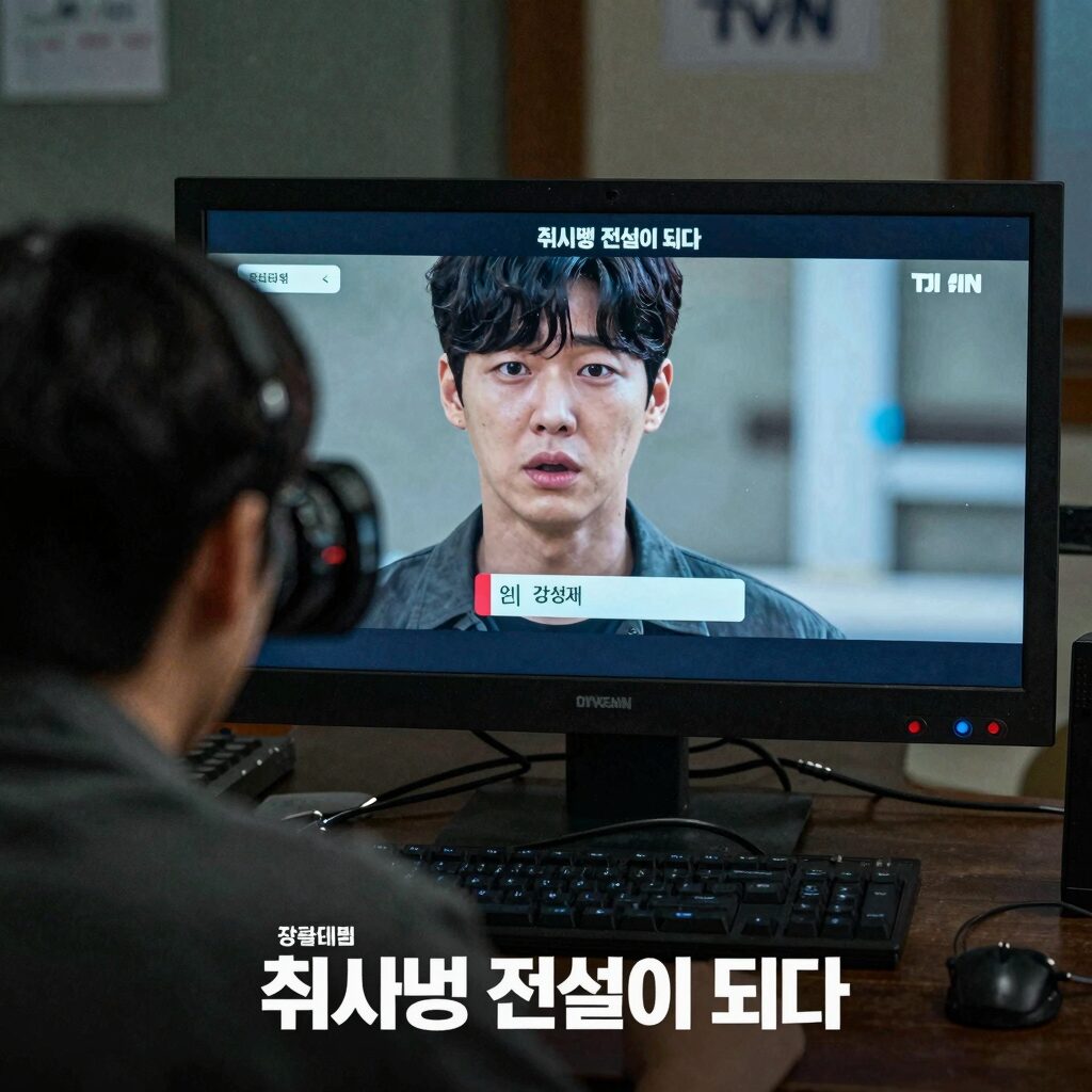 tvN 드라마 취사병 전설이 되다 1회에서 강성재(박지훈)가 상태창을 보고 놀라는 장면
