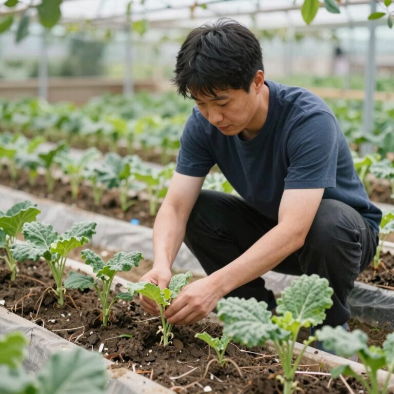 오이 지지대 설치 모습과 건강하게 자라는 오이
