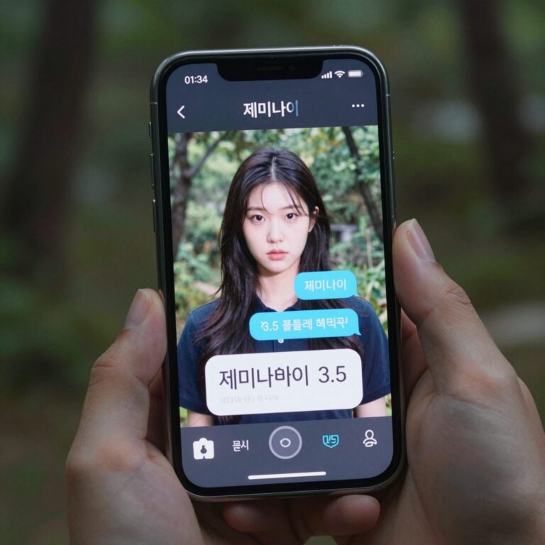 스마트폰 화면에서 제미나이 3.5 플래시 챗봇을 사용하는 모습