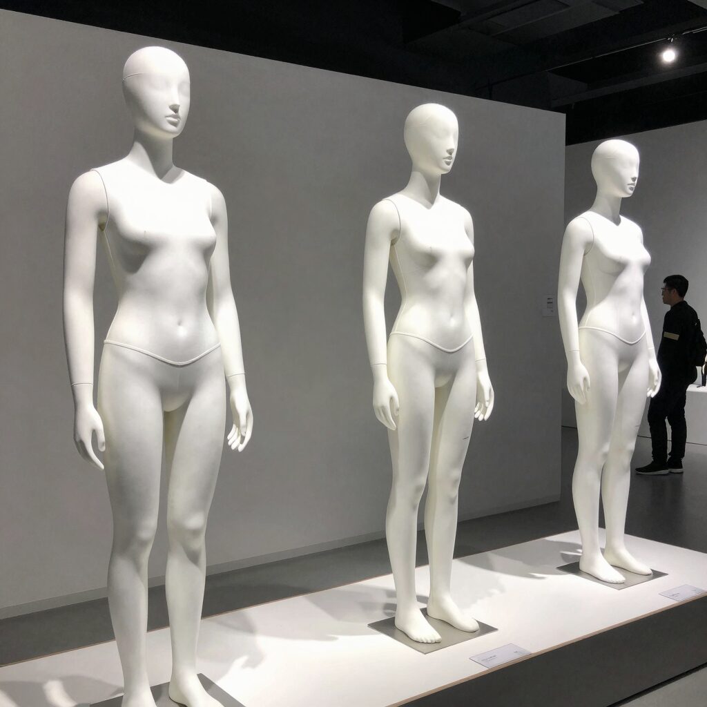 헤지스 화이트 카라티와 아이스 냉감 카라티가 나란히 진열된 모습