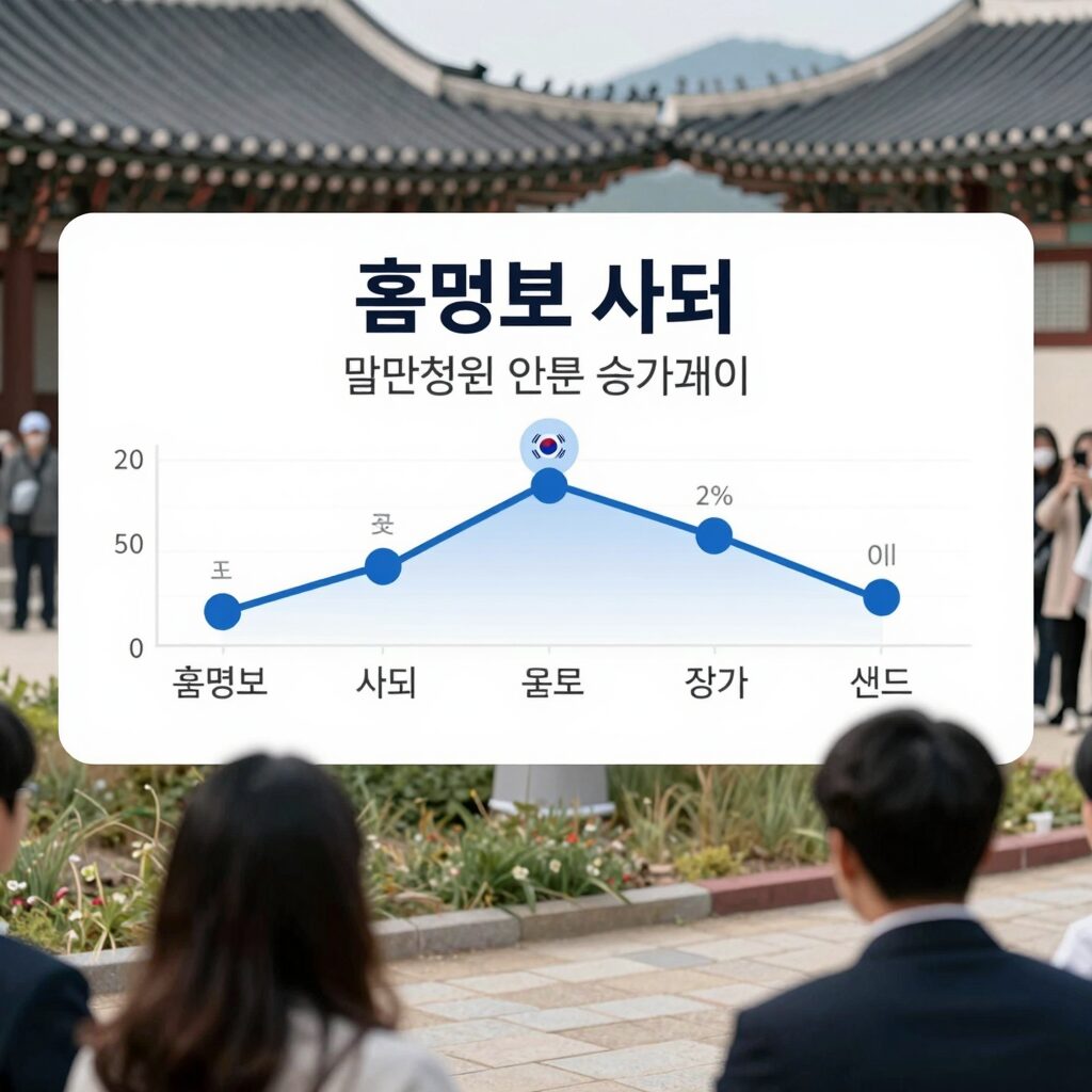 홍명보 사퇴 국민청원 참여 인원 증가 추이 그래프