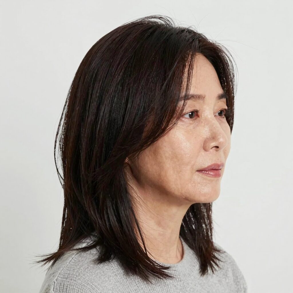 김혜수 55세 중단발 레이어드컷 볼륨 스타일링
