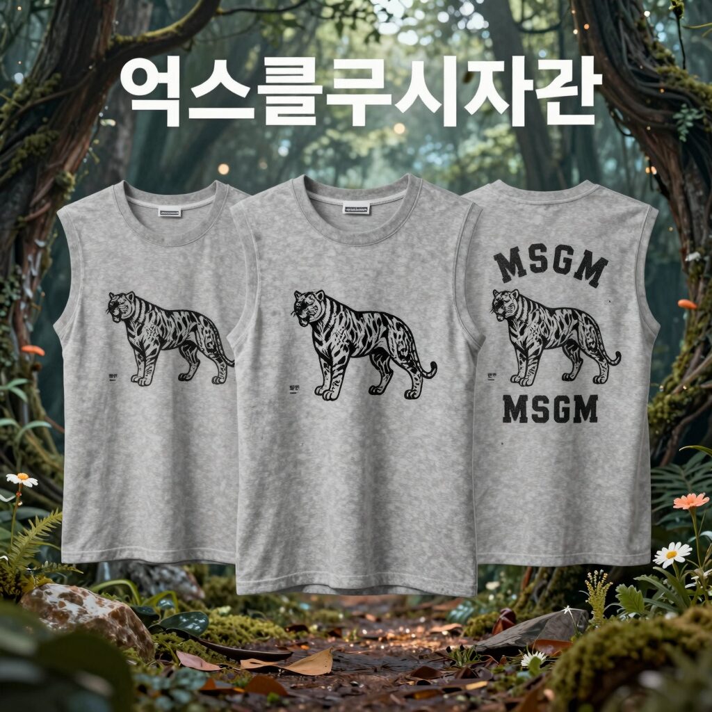 MSGM 코리아 익스클루시브 반팔티 4종 단청 호랑이 아키텍처 디자인