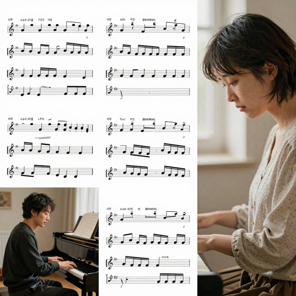 어머님 은혜 피아노 쉬운 악보 전체 미리보기
