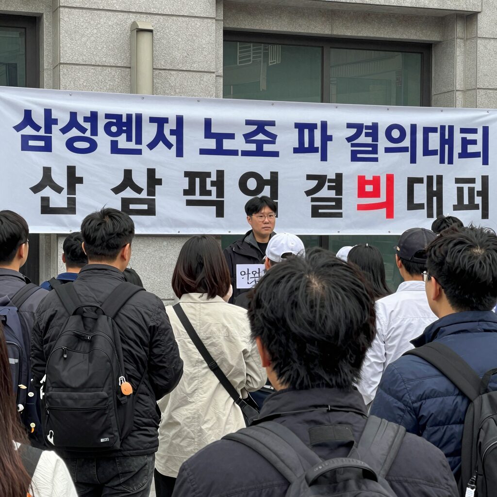 삼성전자 노조 파업 결의대회 현장 모습
