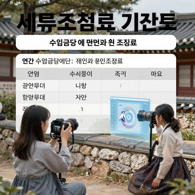 세무조정료 기준표: 연간 수입금액에 따른 개인과 법인 조정료
