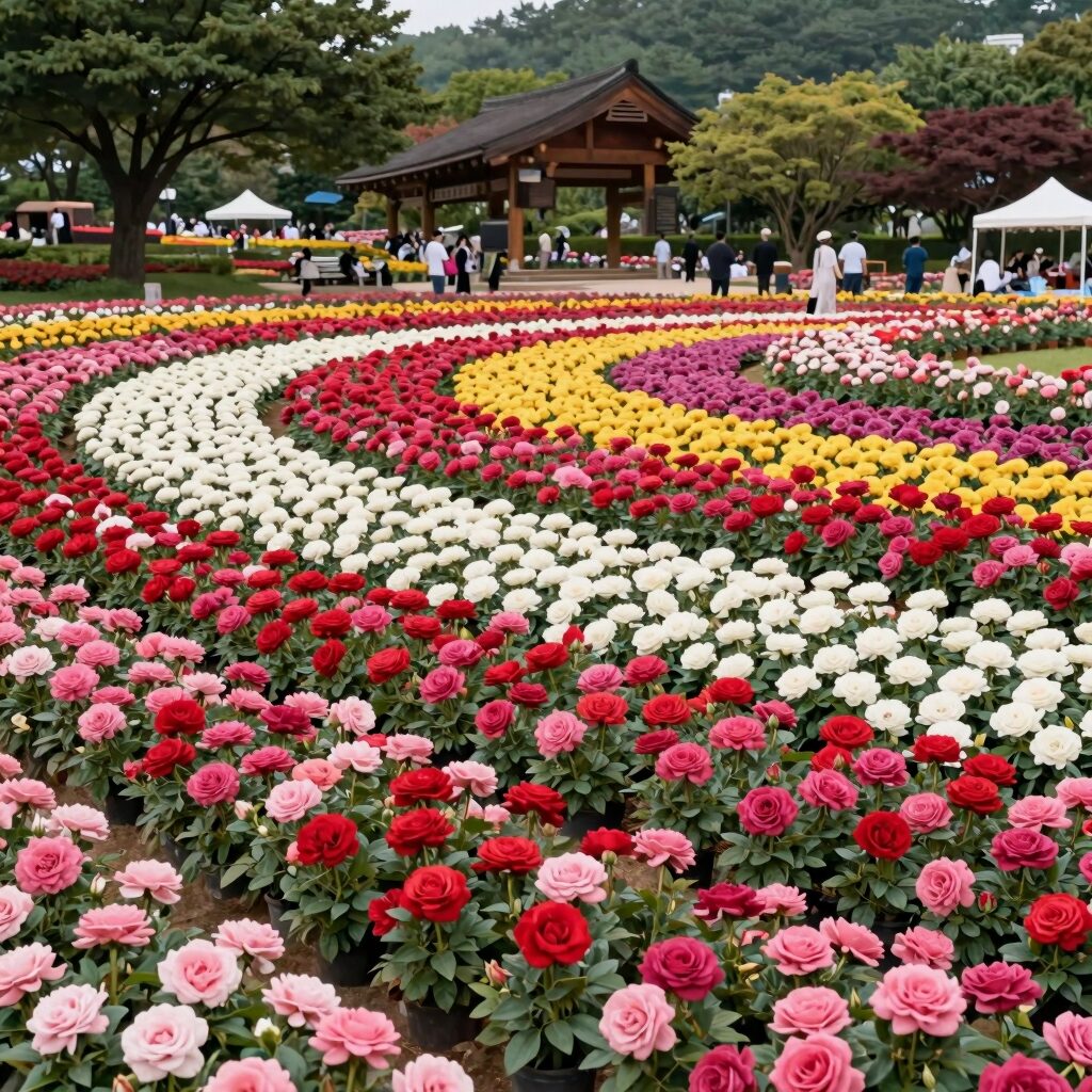 2026 울산대공원 장미원 전경, 300만 송이 장미가 만개한 모습