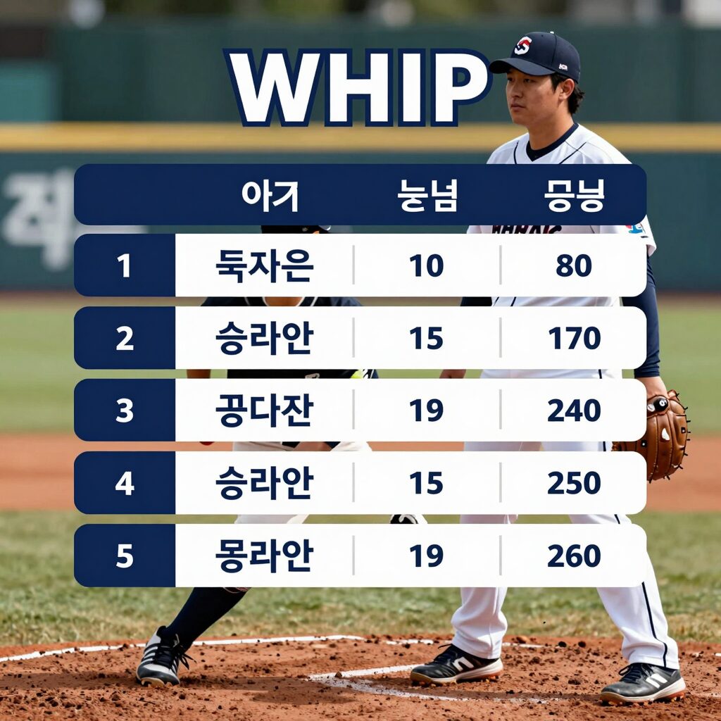 야구 WHIP 지표 등급표