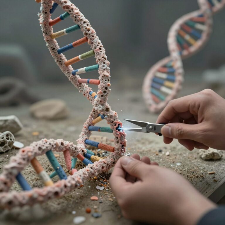 zfn 유전자 가위가 DNA 이중 가닥을 인식하고 절단하는 과정을 나타낸 도식