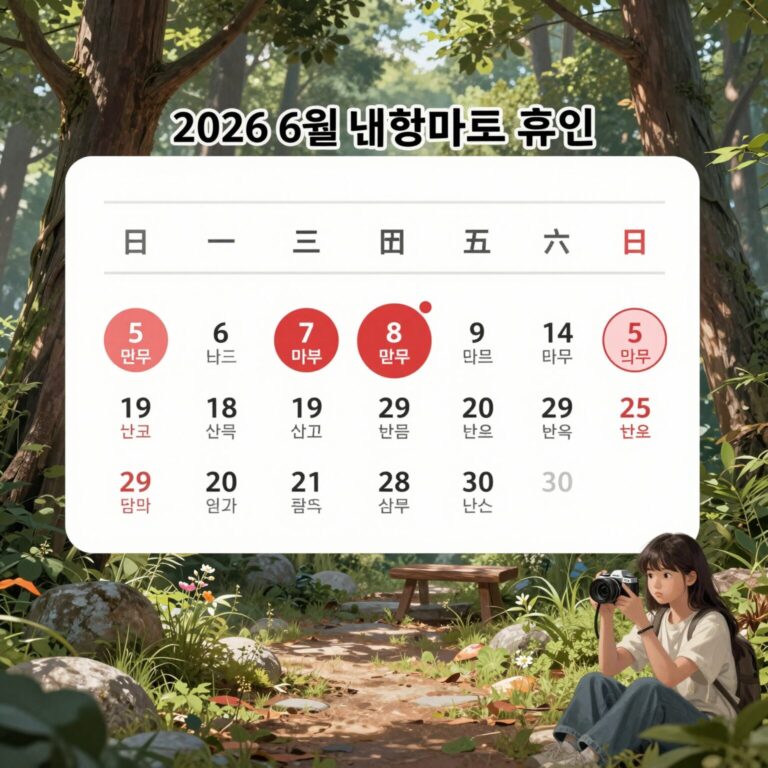 2026년 6월 대형마트 휴무일 달력