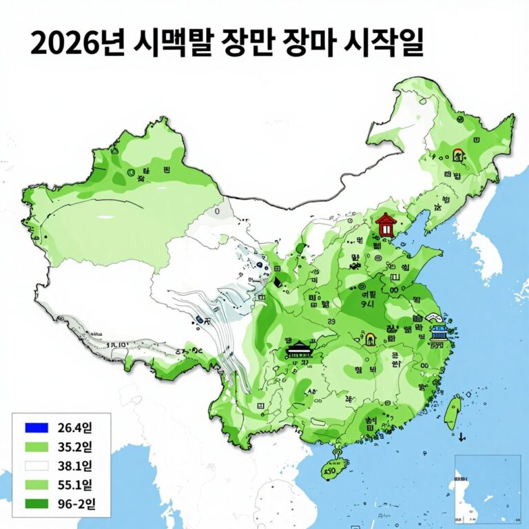 2026년 지역별 장마 시작일 지도