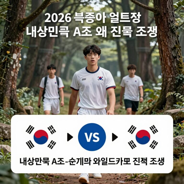 2026 북중미 월드컵 대한민국 A조 순위와 와일드카드 진출 조건을 설명하는 이미지