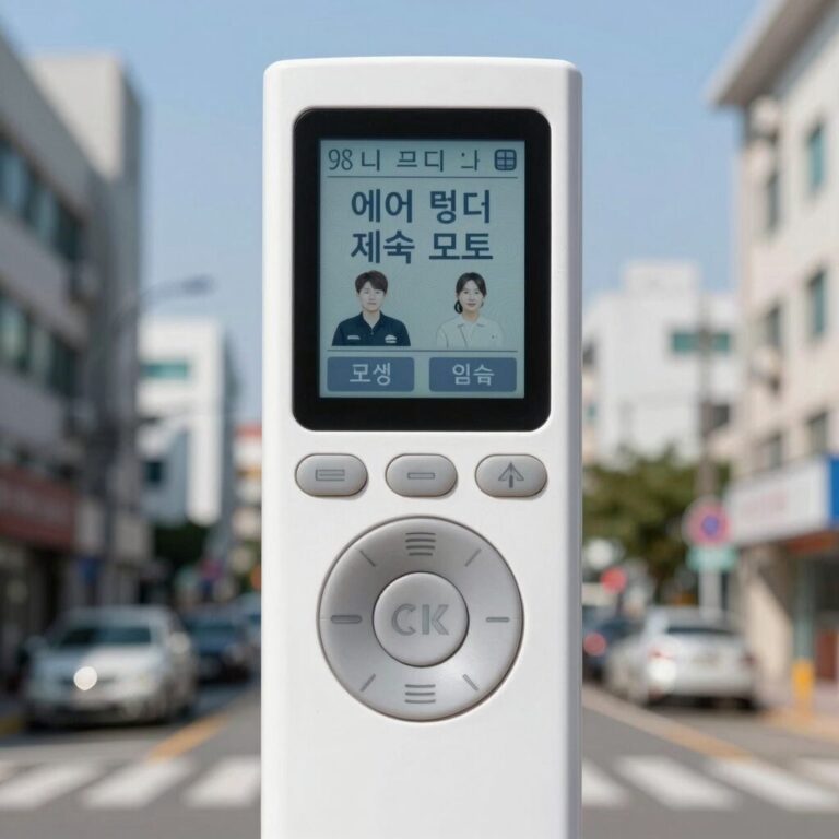 에어컨 리모컨 제습 모드 설정 화면