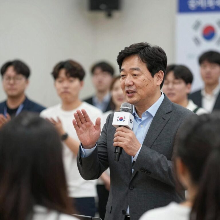 안민석 경기도교육감 후보가 수원 유세에서 시민들에게 지지를 호소하고 있는 모습