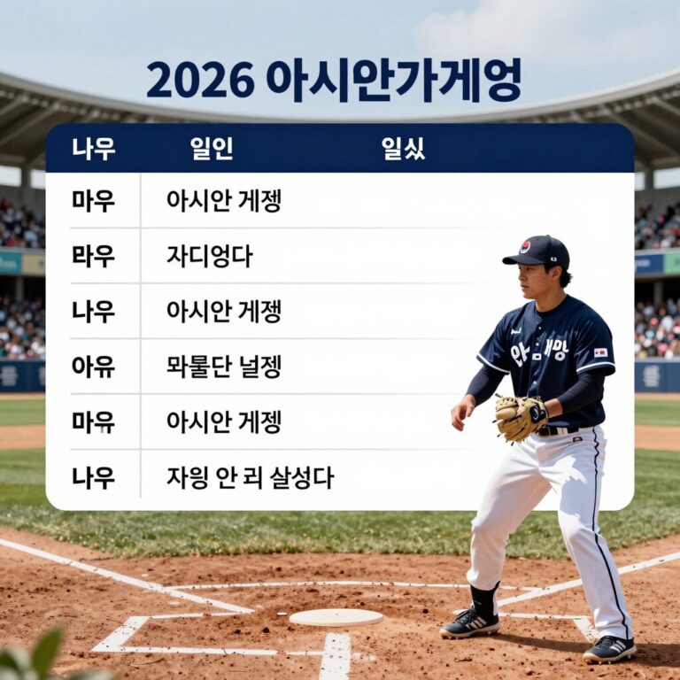 2026 아시안게임 야구 일정표와 주요 일정