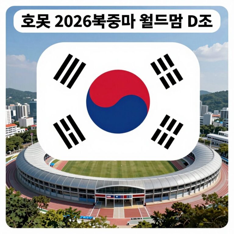호주 2026 북중미 월드컵 D조 팀 로고와 경기장 이미지
