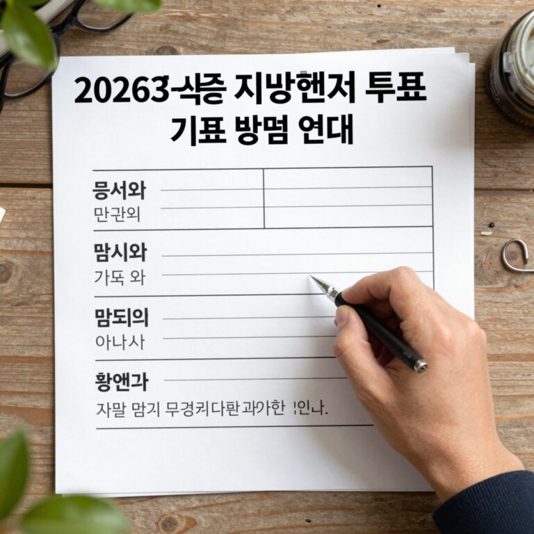 2026년 지방선거 투표 용지 예시와 기표 방법 안내 이미지
