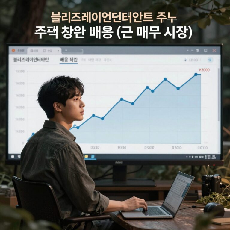 블리츠웨이엔터테인먼트 주가 차트와 배용준 지분 매수 시점 표시