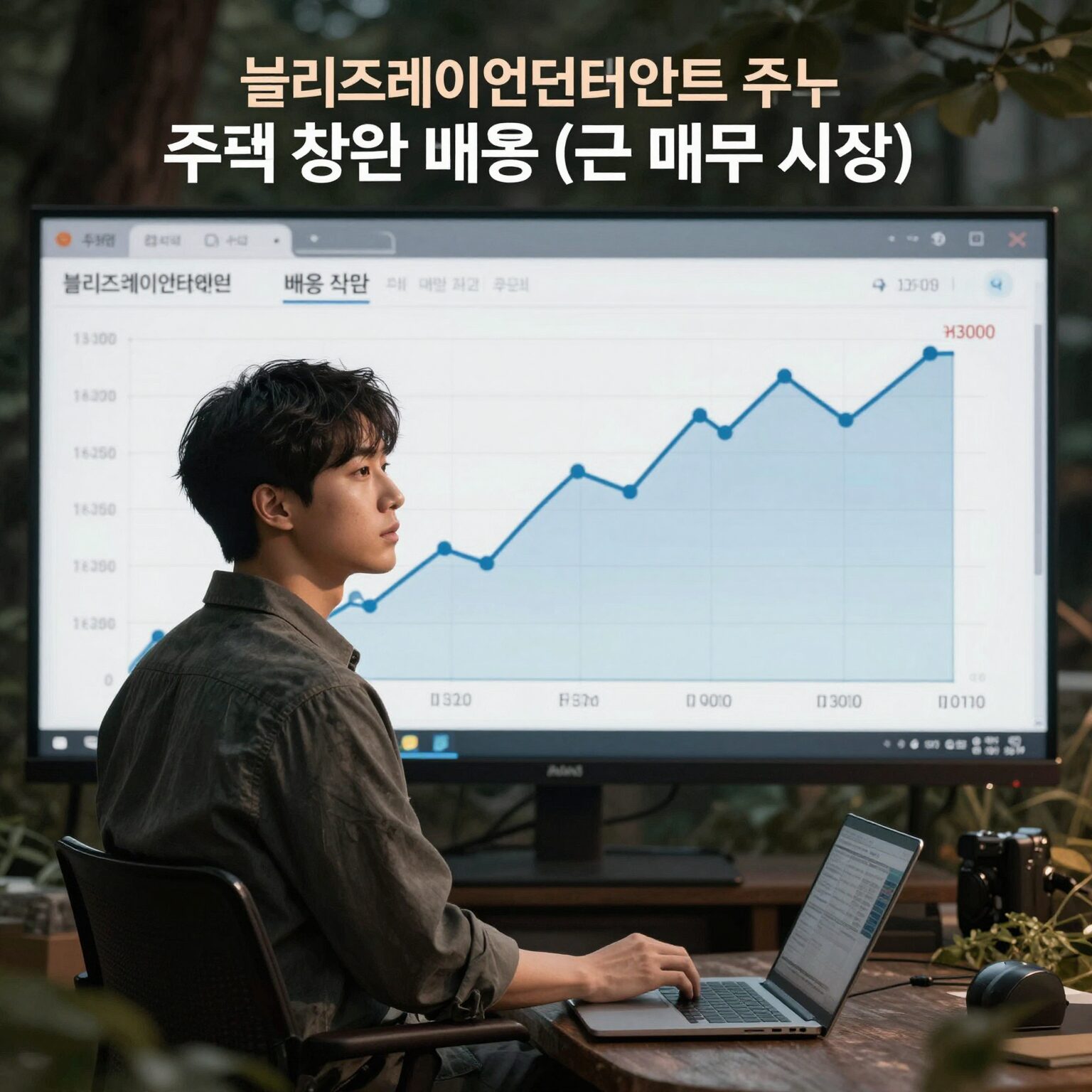 블리츠웨이엔터테인먼트 주가 차트와 배용준 지분 매수 시점 표시