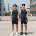 남아 래쉬가드 세트 착용 모습