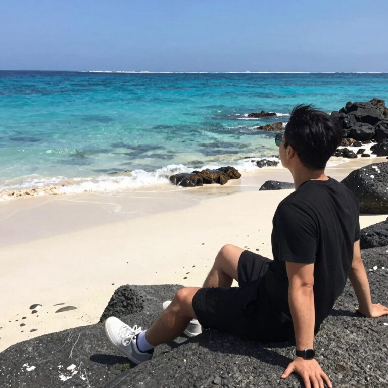 카보 베르데 살 섬의 푸른 바다와 하얀 모래사장이 어우러진 전경