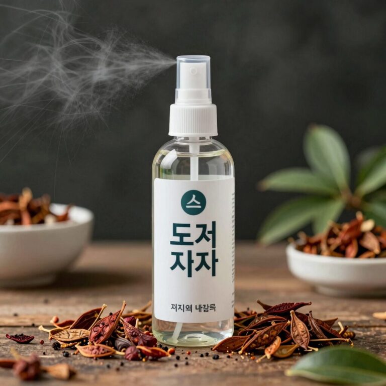 계피 모기 퇴치제 재료와 완성된 스프레이