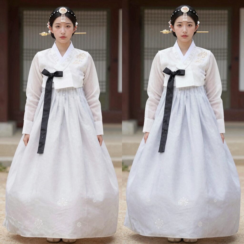 꼼데가르송 카라티 화이트 블랙 사이즈 비교 이미지