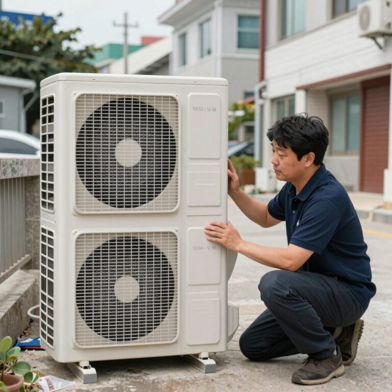 소형 에어컨 설치 모습