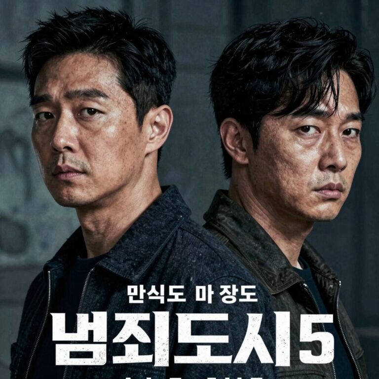 범죄도시5 메인 포스터, 마석도와 새로운 빌런 이강태가 대치하고 있는 이미지