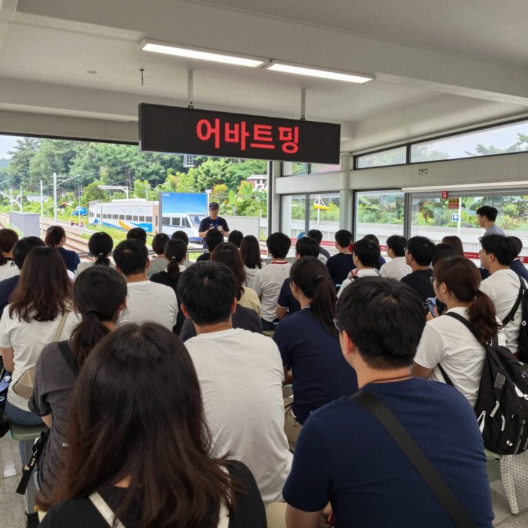 2025년 8월 안동역에서 촬영된 다큐멘터리 3일 특별판 어바웃타임 현장, 약속의 순간을 기다리는 시민들