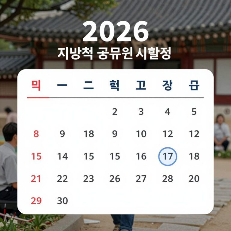 2026 지방직 공무원 시험일정 캘린더