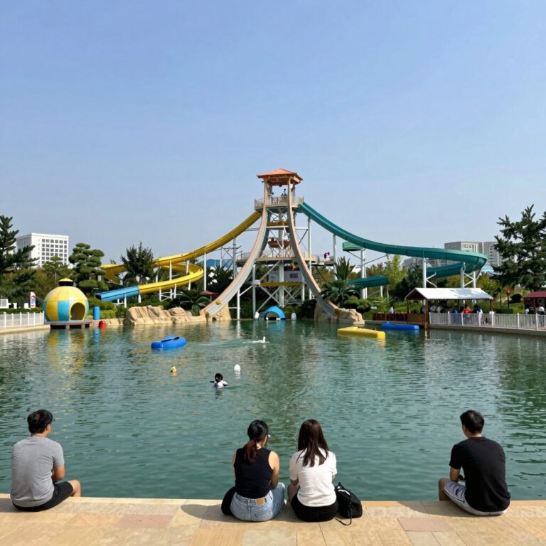 가평 아마존 수상레저 워터파크 전경과 넓은 수상 공간