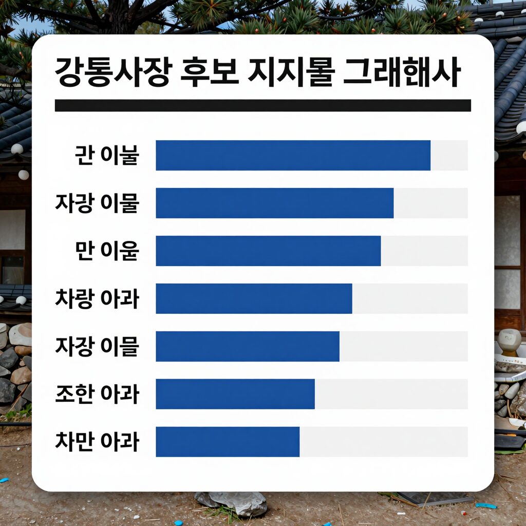 강릉시장 후보 지지율 여론조사 그래프