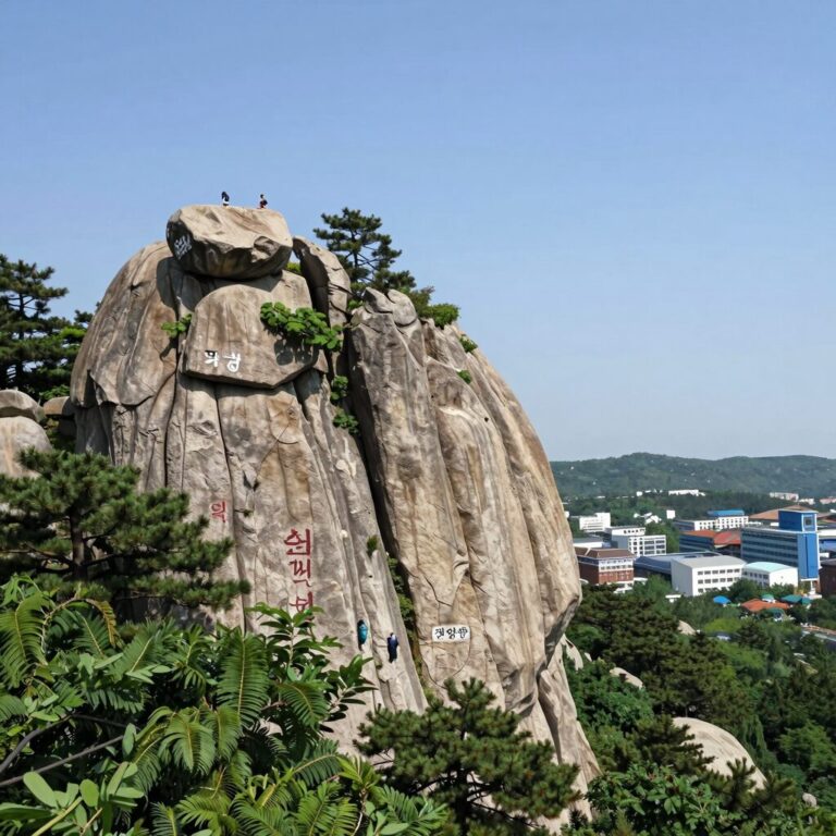 거창 금원산 자연휴양림 문바위 전경
