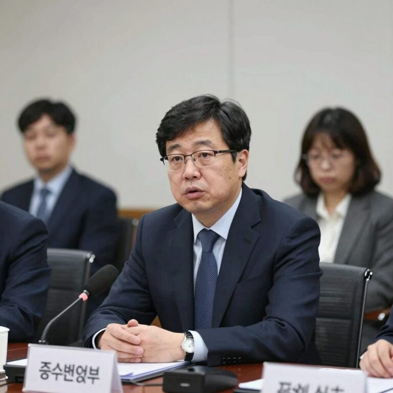 중소벤처기업부 한성숙 장관이 회의 중 발언하는 모습